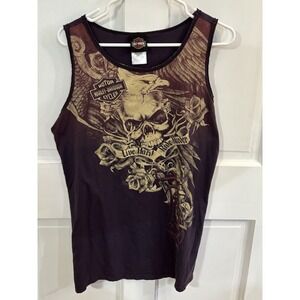 Vintage Harley Davidson Women's Live Hard Ride Hard 1XL Tank Top Ocala FL
